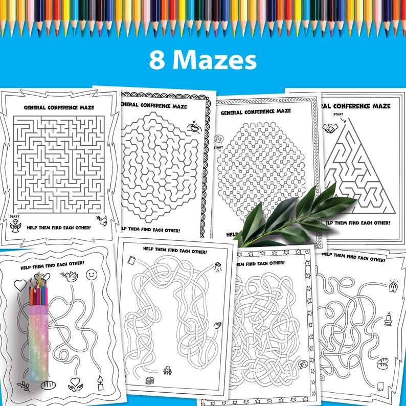 Printable Scavenger Hunt Game Worksheet Bundle General Conference Activity Packet Coloring Page Collection Primary Child Entertainment Resource LDS Kids Activities Faith Based Educational Tools April 2026 Sunday School Engagement Family