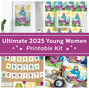 2025 LDS Youth Theme Kit Bundle | Young Women LDS 2025 | Bulletin Board Kit | Look Unto Christ Doctrine and Covenants | Digital Download