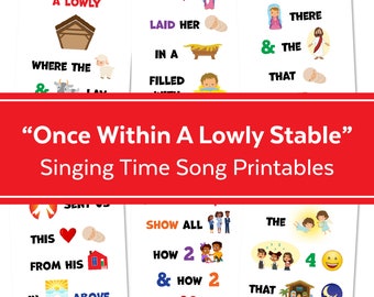 Once Within A Lowly Stable Primary Song Chart | December LDS Singing Time | Singing Time Flipchart for Primary Come, Follow Me