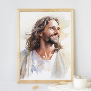 Jesus Christ Watercolor Painting: Christian Art Print (Digital Download)