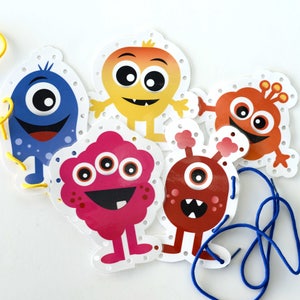 Monster Nähen/Schnüren Druckbare Karten | Printable Download Monster Nähkarten (Schnürung)