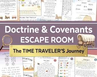Printable LDS Game Come Follow Me 2025 Doctrine Covenants Escape Room Youth Games Church Activity Scripture Study Kids Family Home Evening