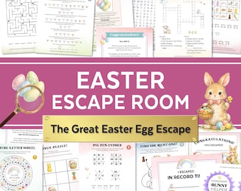 Easter Escape Room: The Egg Escape, Kids Printable Game (PDF & JPG Files Included)
