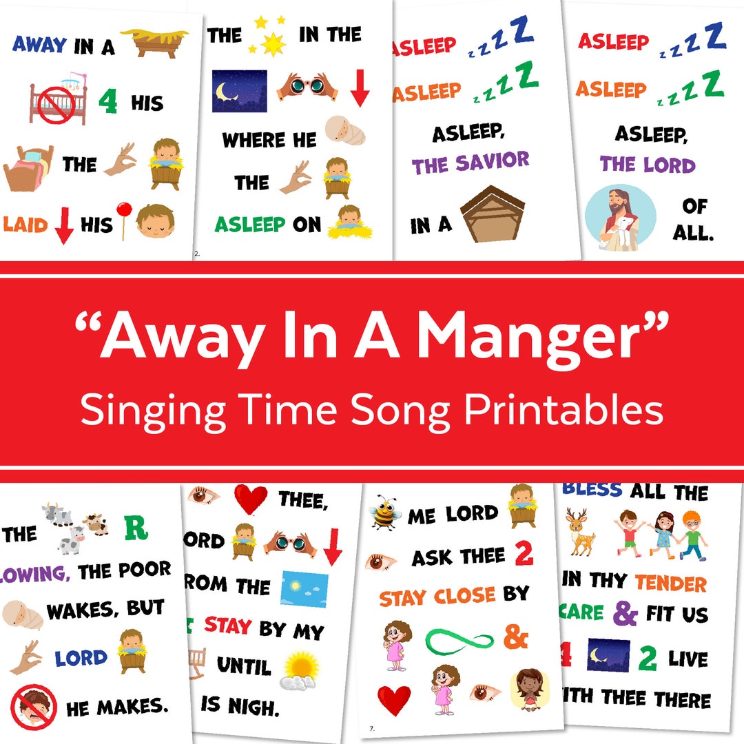 Away in A Manger Primary Song Chart | December LDS Singing Time ...