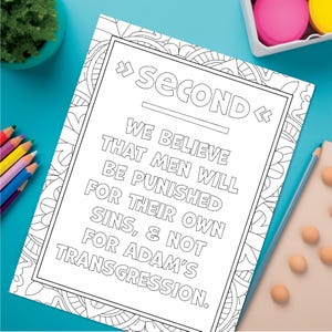LDS Articles of Faith Coloring Pages - Digital Download - Etsy