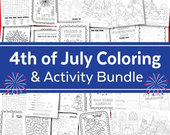 4th of July Coloring and Activity Bundle for Kids | Instant Download