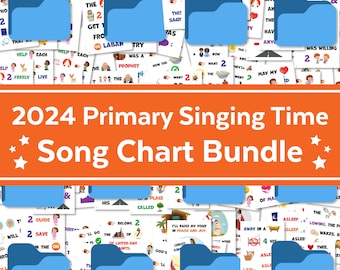 2024 Primary Singing Time Song Charts | Primary Singing Time Visuals Packet | Songbook Graphic Picture | Music Leader Help