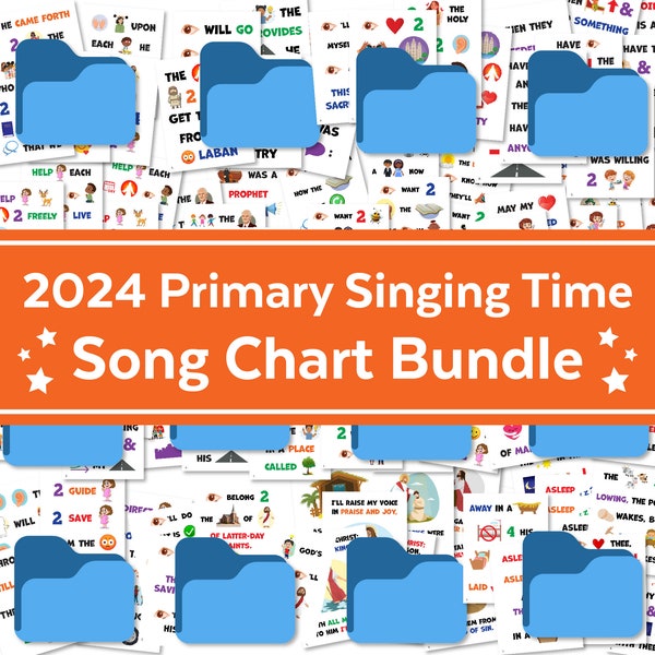 Liedjeslijsten voor primaire zangtijd 2024 | Basiszangtijd Visuals-pakket | Songbook grafische afbeelding | Hulp voor muziekleiders