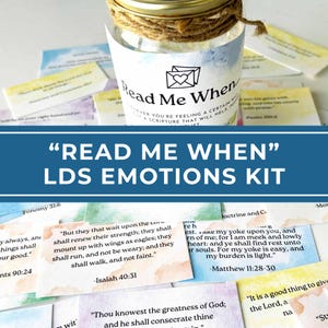 LDS Read Me When Scripture Jar Printable Comfort Verse Cards Feelings Gift Relief Society Youth Activity PDF Emotion Wheel Printable Kit