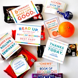 LDS Seminary Book of Mormon Candy Tags