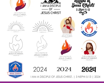 Youth Theme 2024 LDS Logos in SVG and PNG | 3 Nephi 5:13 | I am a Disciple of Jesus Christ | lds Trek | lds Girls Camp | Digital Download