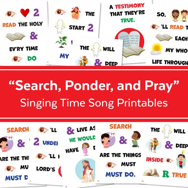 Search Ponder and Pray | Singing Time Flipchart for LDS Primary Come, Follow Me