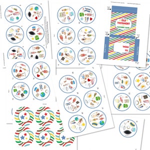 May include: A printable Old Testament matching game for kids. The game includes 26 colorful circles with illustrations of Old Testament stories. The game also includes a title card and two game boards. The game is perfect for Sunday school or home.