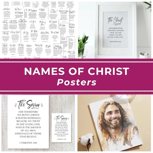 Names Christ Poster Jesus Titles Printable Christian Wall Art Bible Verse Living Room Christian Gift LDS Art Scripture Digital Download