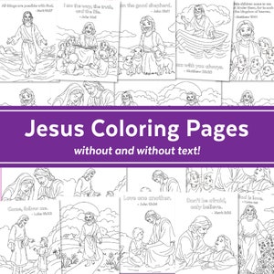 Jesus Coloring Pages | Bible Christian Coloring Sheets | Instant Download | He Is Risen