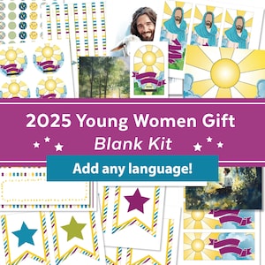 Kit de tablón de anuncios SUD con tema para jóvenes en BLANK 2025 / Ayudas en blanco para Mujeres Jóvenes SUD / Mirad hacia Cristo Doctrina y Convenios 6:36 para idiomas