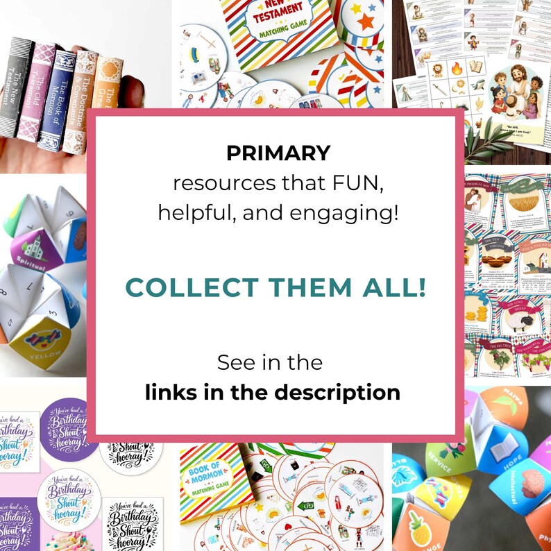 Peut inclure: Une collection de supports &eacute;ducatifs religieux comprenant des livres miniatures, un jeu de m&eacute;moire sur le Nouveau Testament, des cocottes en papier et des cartes illustr&eacute;es avec le texte PRIMARY resources that FUN, helpful, and engaging!