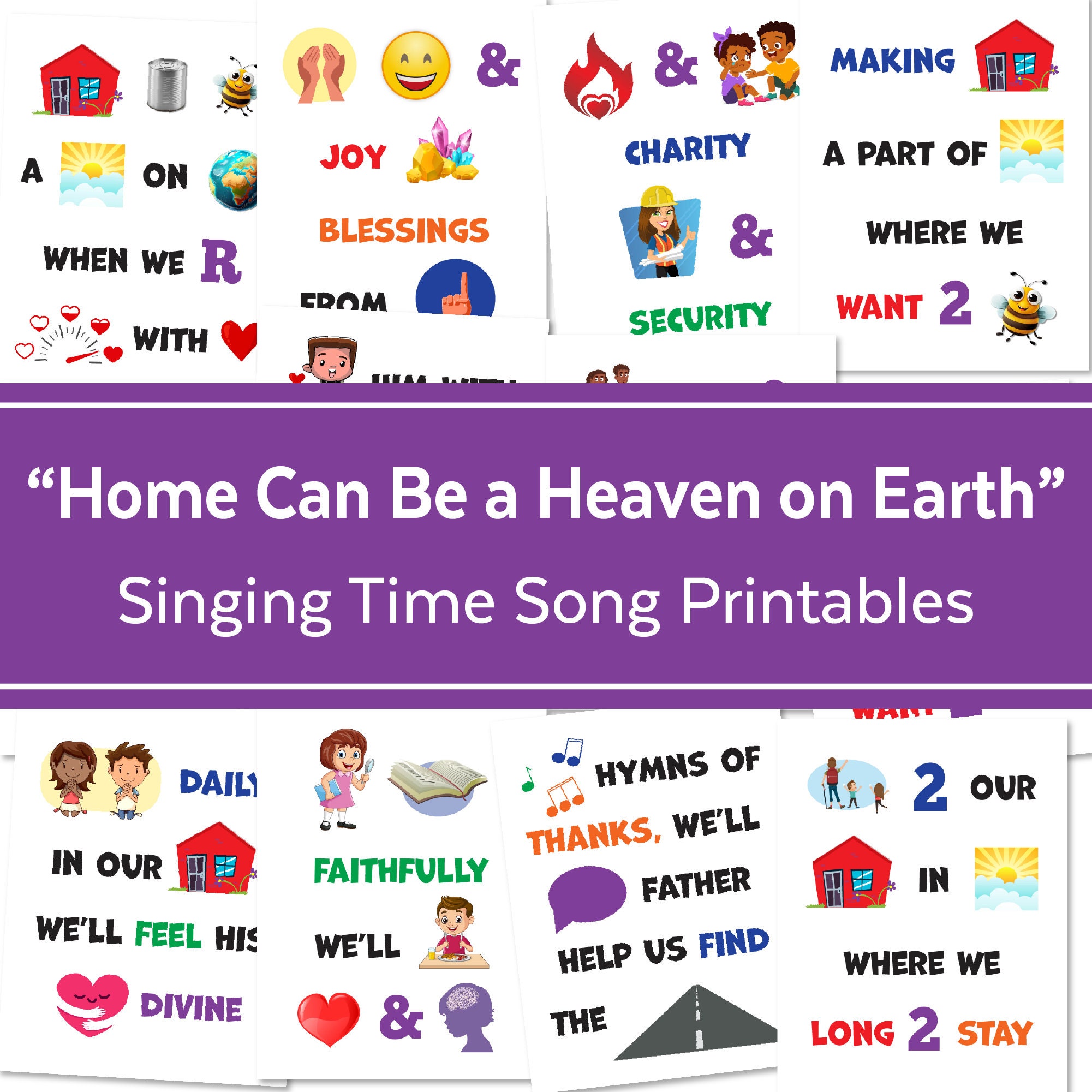 Home Can Be a Heaven on Earth Primary Song | Singing Time Flipchart for LDS Primary Come, Follow Me