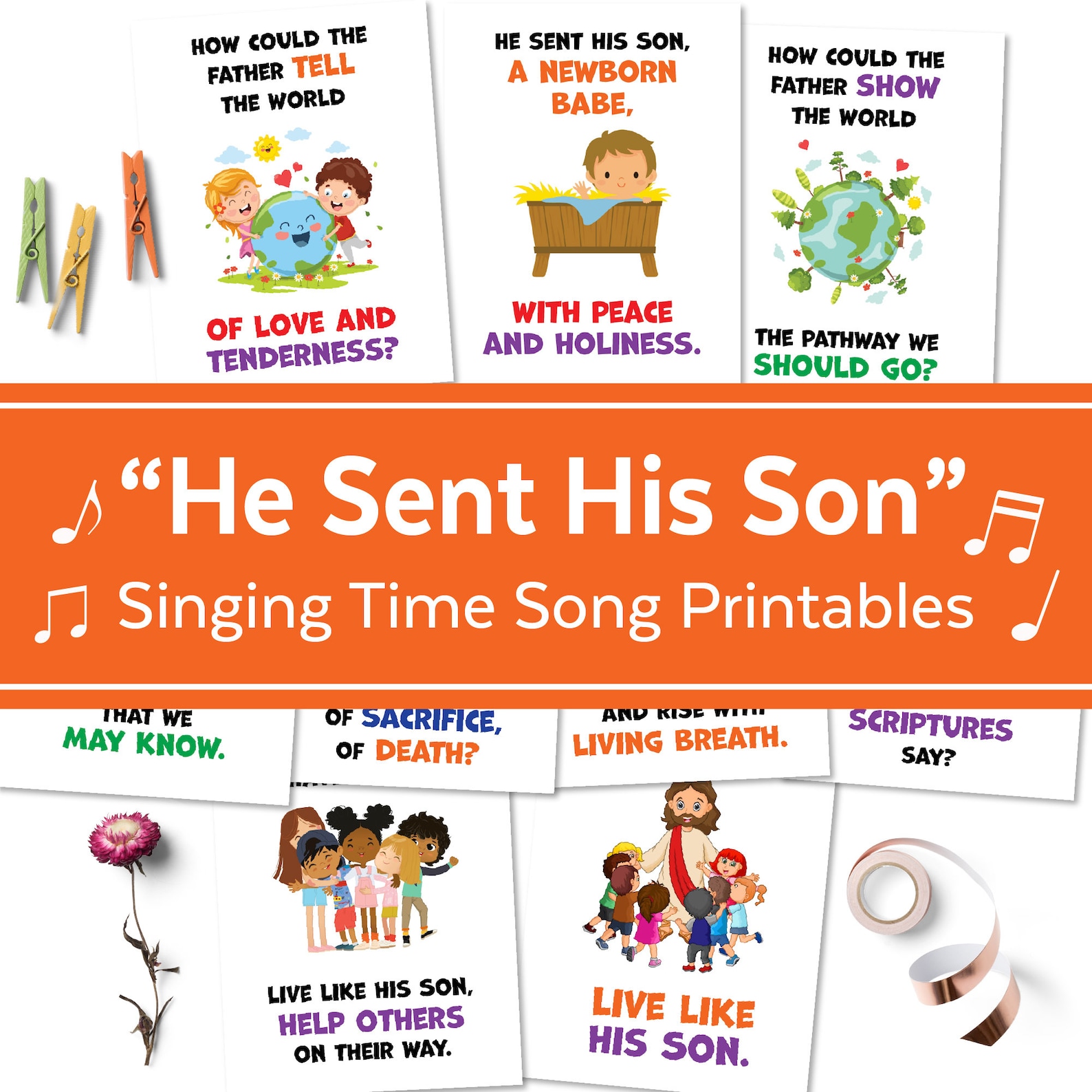 February 2023 LDS Singing Time He Sent His Son Singing Time Flipchart