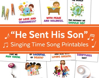 He Sent His Son | LDS Singing Time Flipchart for Primary Come, Follow Me