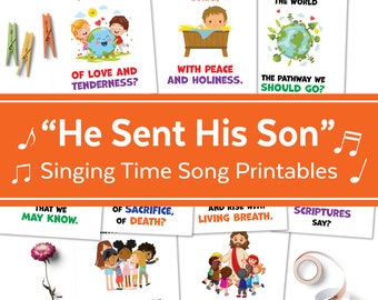 February 2023 LDS Singing Time | He Sent His Son| Singing Time Flipchart for Primary Come, Follow Me