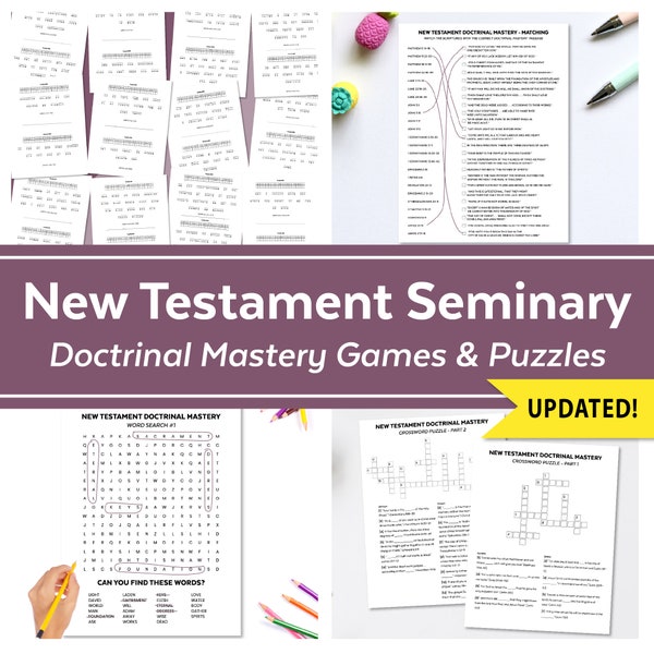 Juegos y acertijos de dominio de la doctrina del Seminario SUD para el Nuevo Testamento / Descarga digital / Seminario SUD 2023 2024