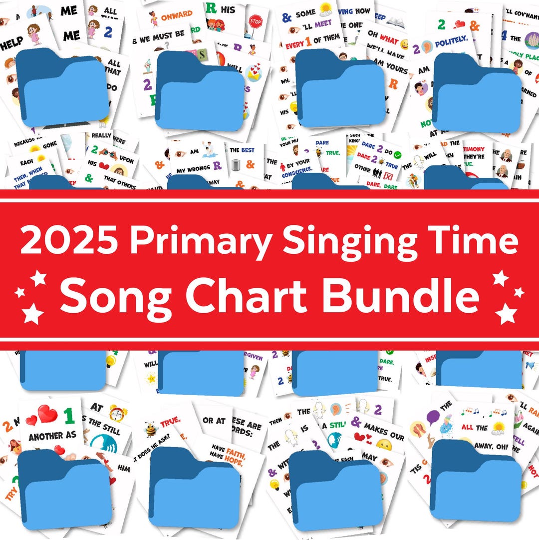 2025 Primary Singing Time Song Charts Visuals Bundle Pdf Jpg Etsy