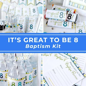 Baptism Printable Kit LDS Primary Preview Night Party Decoration Its Great To Be 8 Invitations Program Blank Template Digital Download