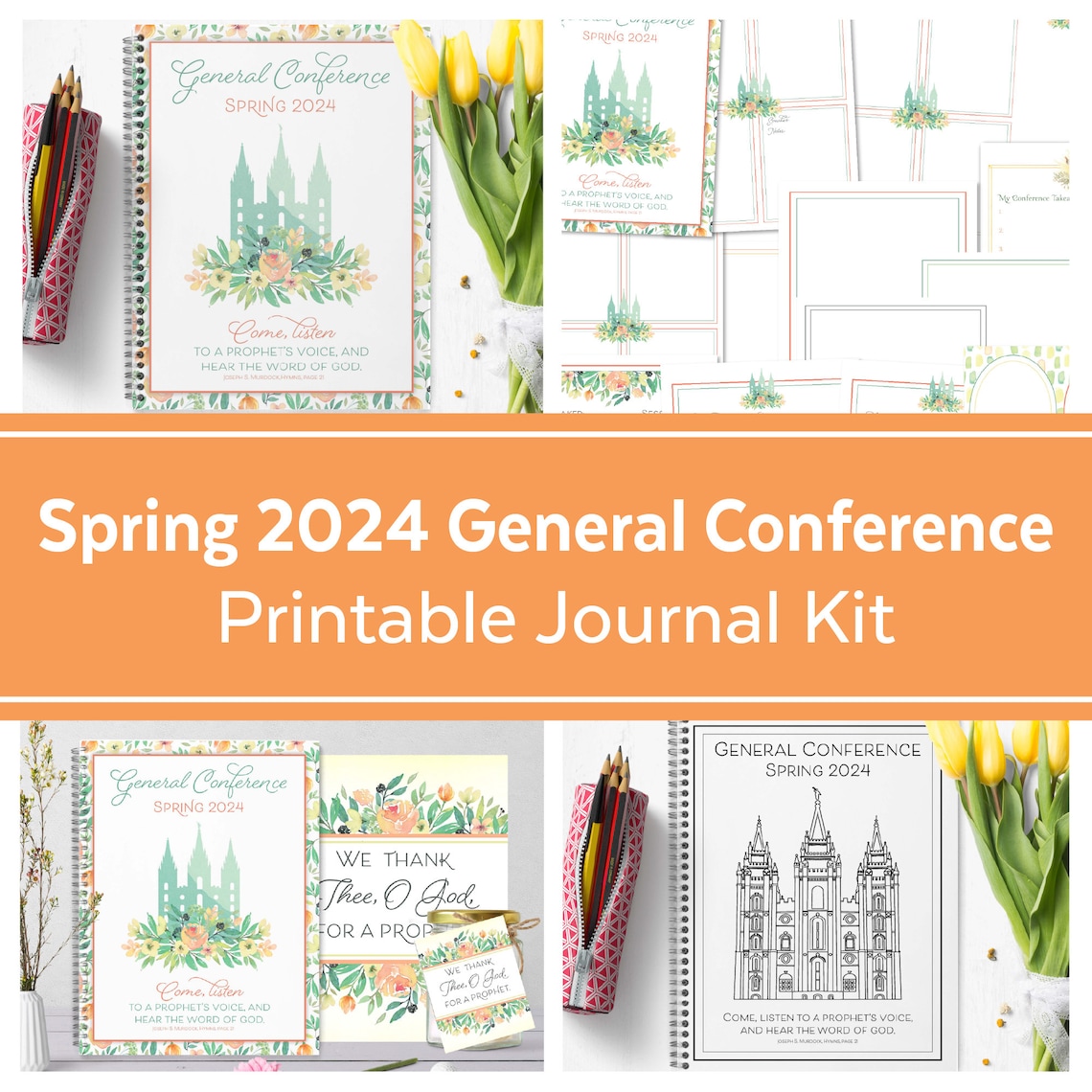 General Conference 2024 Journal Kit Instant Download April 2024 General Conference LDS Notes LDS General Conference Printables image 1