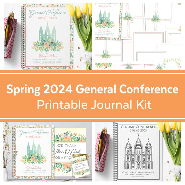 General Conference 2024 Journal Kit | Instant Download | April 2024 General Conference LDS Notes | LDS General Conference Printables