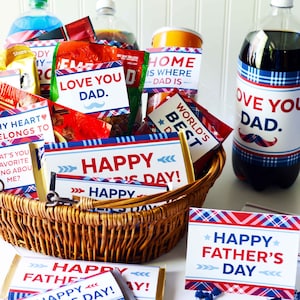 Father&#39;s Day Printable Kit: Candy Wrappers, Banner, Gift Tags (PDF)