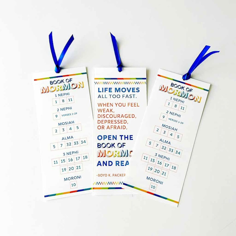 Book of Mormon Reading Chart Bookmark Combo - Etsy