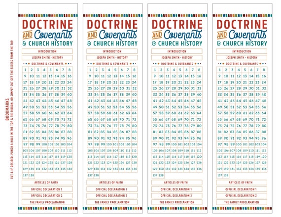 Doctrine And Covenants Seminary Reading Chart