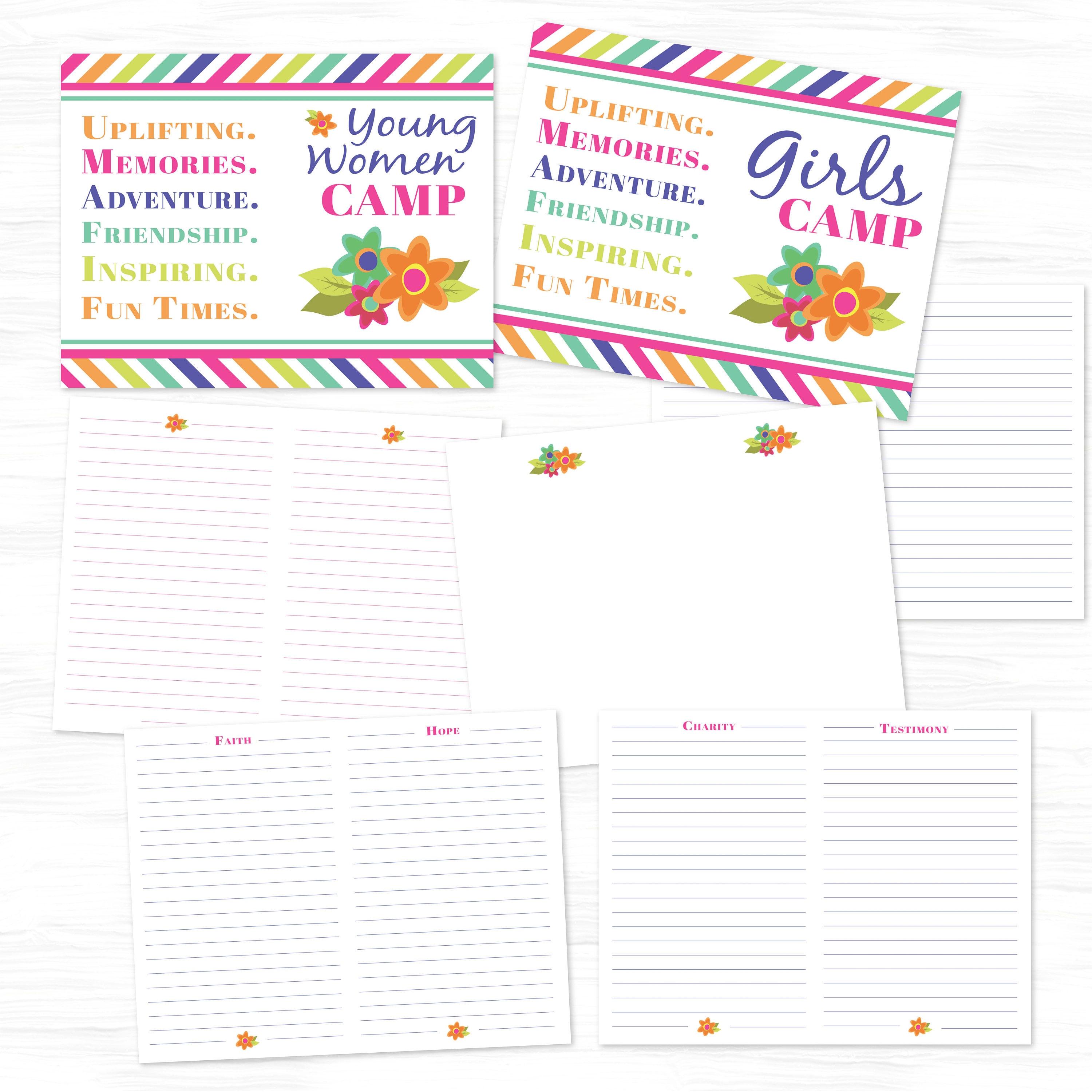 LDS Girls Camp Printable Journal Kit Young Women Journal - Etsy