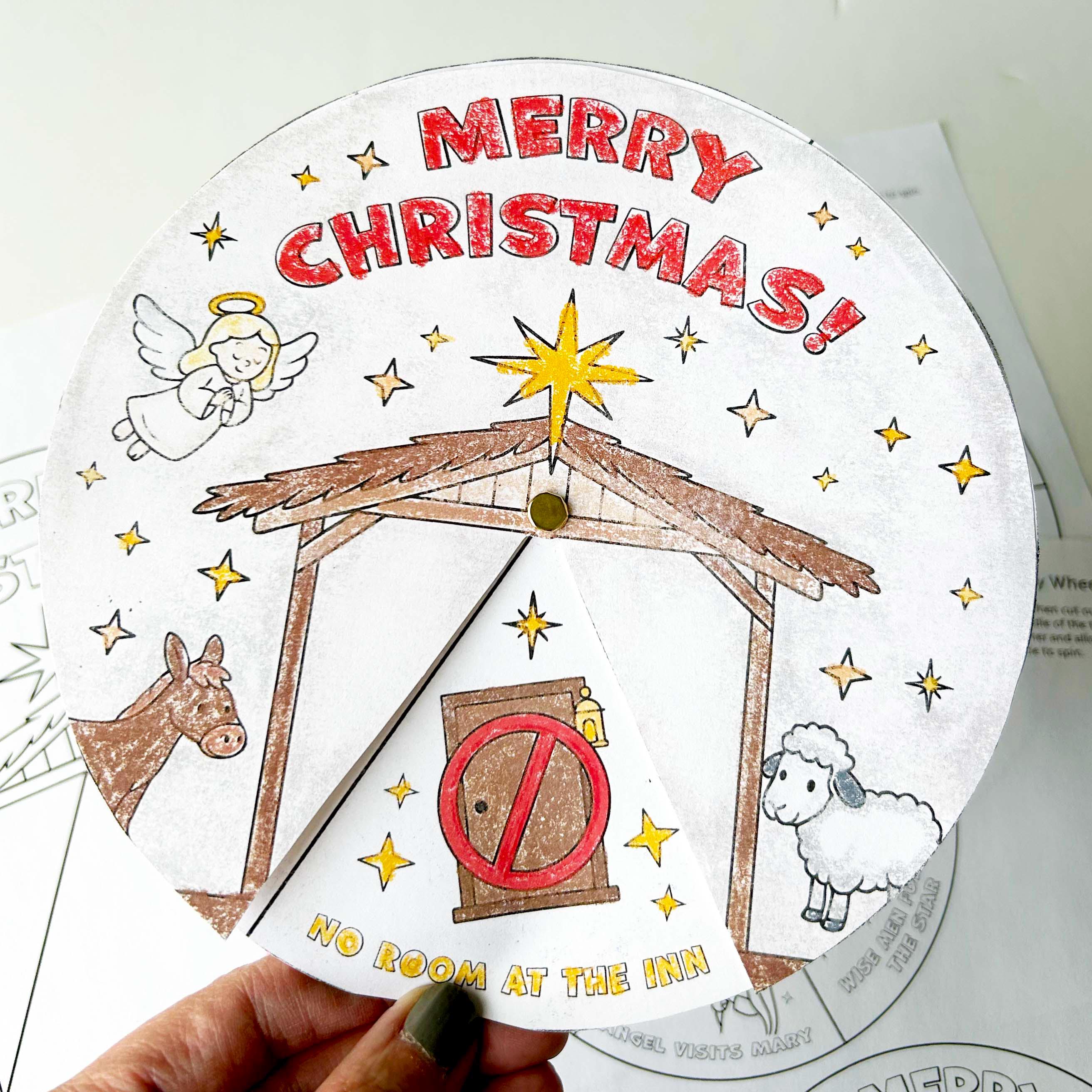 Christmas Nativity Activity Wheel, Kids Printable Craft for Bible ...