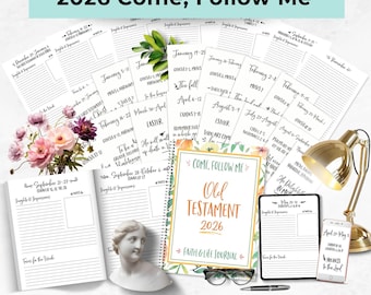 2026 Come Follow Me Bundle, LDS Old Testament Journal + Weekly Prints + Scripture Box (Digital Download)
