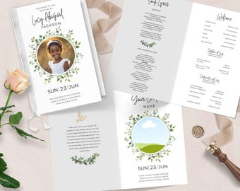 LDS Baptism Program Template: Modern Foldable Design (Canva Template)