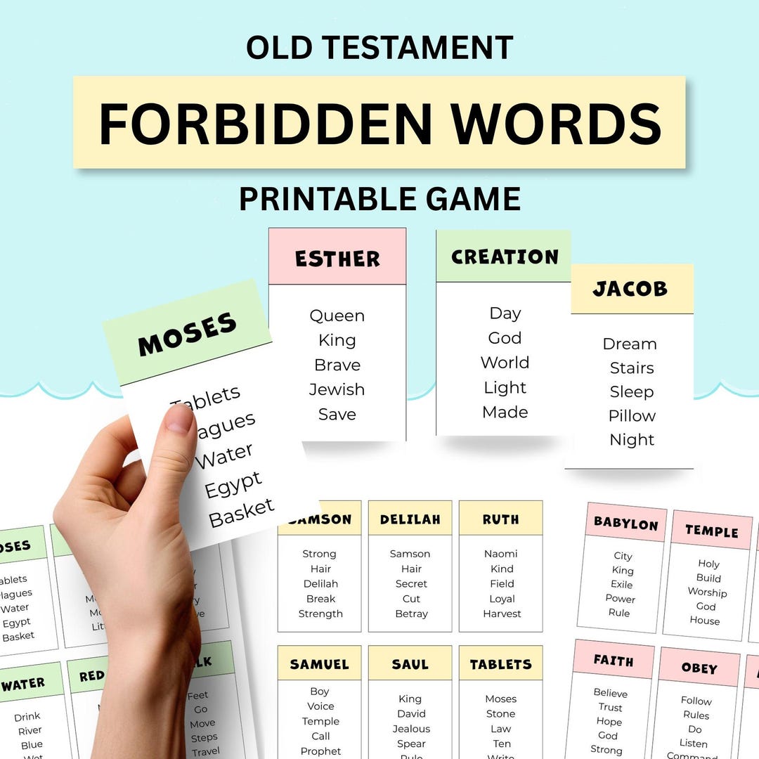 Forbiden Scripture Old Testament Forbidden Words Game: Fun Bible Trivia for Youth Groups ...
