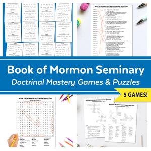 LDS Seminary Doctrinal Mastery Games and Puzzles for Book of Mormon |  Digital Download | LDS Seminary 2024 2025