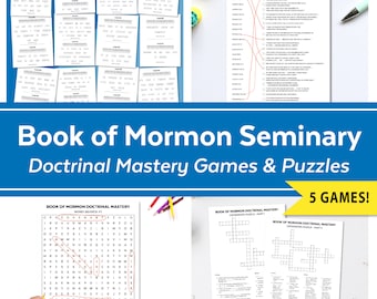 Jeux et casse-tête de maîtrise de la doctrine du séminaire LDS pour le Livre de Mormon | Téléchargement numérique | Séminaire SDJ 2024 2025