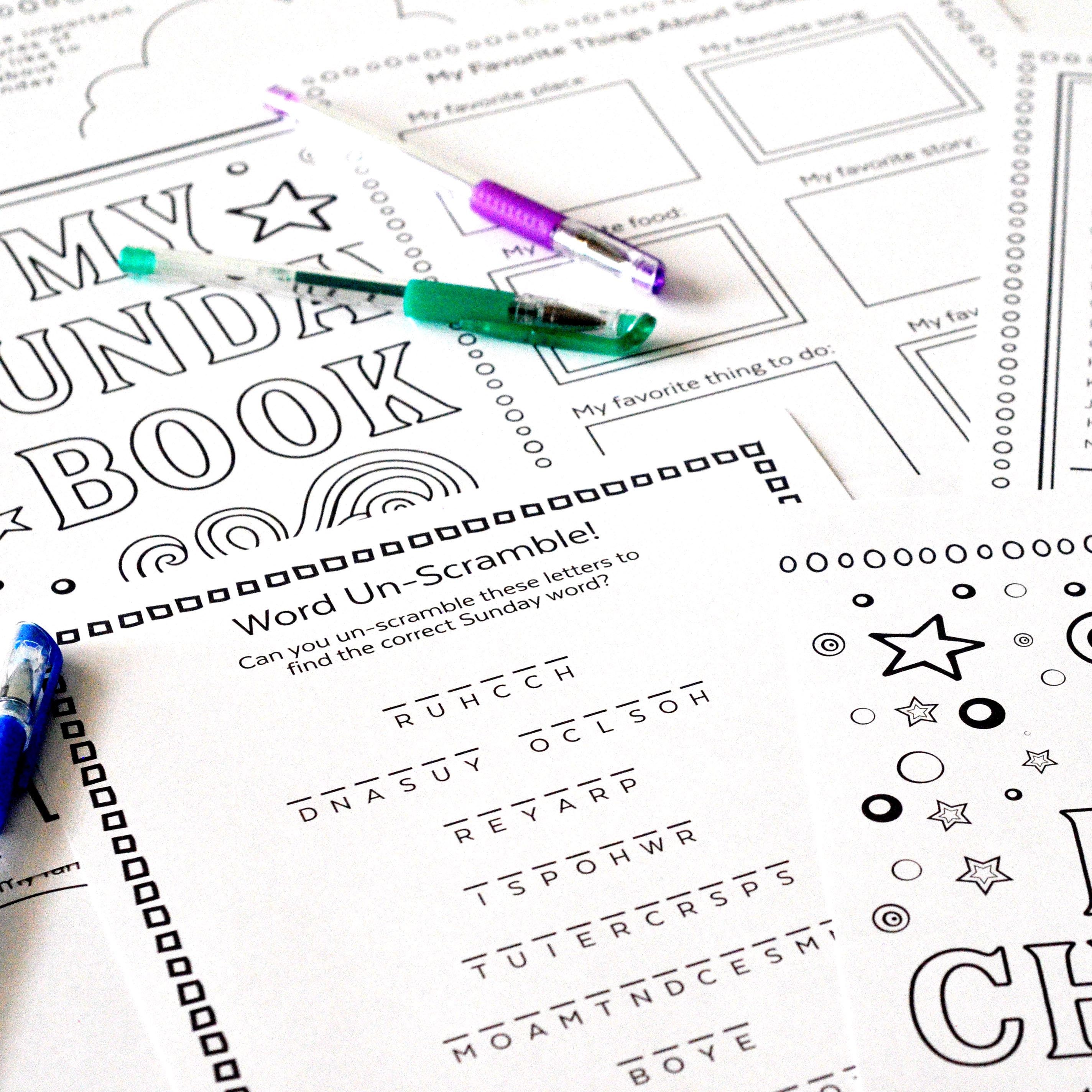Sunday Activity Book printable Activity Booklet Etsy