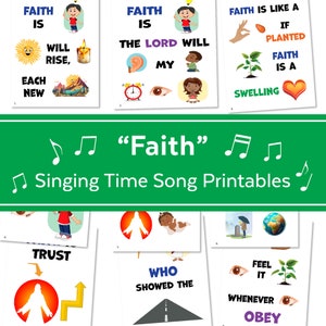 Faith Primary Song Chart | July 2024 LDS Singing Time | Singing Time Flipchart for Primary Come, Follow Me