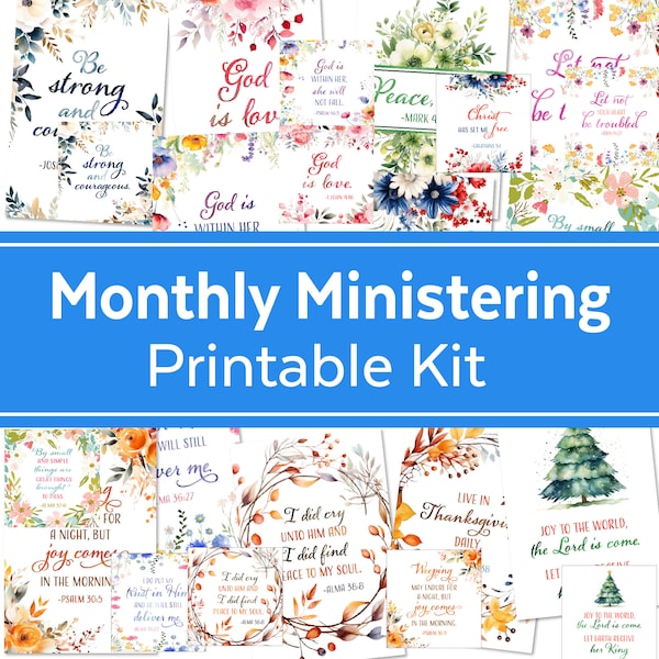LDS Ministering Cards: Monthly Scripture Printables (JPG & PDF)