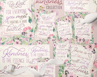 Kindness Quote Printables: Floral Thank You Card (Digital Download)