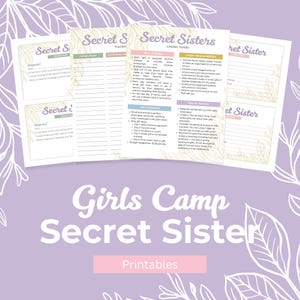 Kit per il campeggio per ragazze delle Sorelle Segrete della Chiesa di Gesù Cristo dei Santi degli Ultimi Giorni, questionario stampabile per il campeggio per ragazze, attività divertenti per il campeggio delle Giovani Donne, download digitale