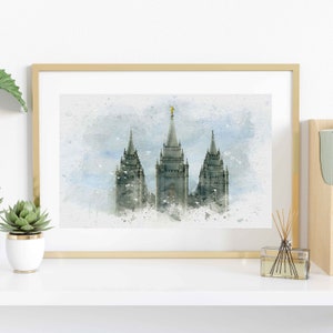 Salt Lake Temple Watercolor Art Print: LDS Temple Printable (Digital Download)