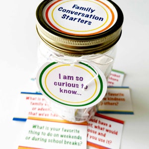 Konversationskarten | Abendessen-Karte | Druckbare Gesprächsstarter | Fragekarten | Gesprächsstarter für Kinder