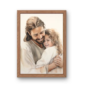 Jesus and Child Art Print: Christian Home Decor (Digital Download)