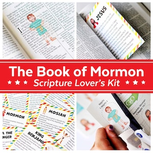 El kit para amantes de las Escrituras para el Libro de Mormón/pegatinas de las Escrituras y tarjetas de datos divertidos del Libro de Mormón para las Escrituras