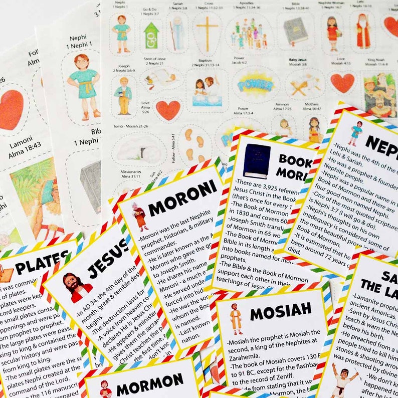 Digital Download Primary Resources Book Of Mormon Scripture Study Kit Children Learning Activities Fun Fact Cards Educational Tools Sticker Collection Printable Materials Come Follow Me Kids Resources Sunday School Teaching Aids Interactive